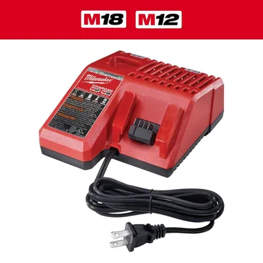 Milwaukee 48-59-1812, accessory: M12 and M18 12-Volt/18-Volt Lithium-Ion Multi-Voltage Battery Charger (photograph from the Home Depot listing)