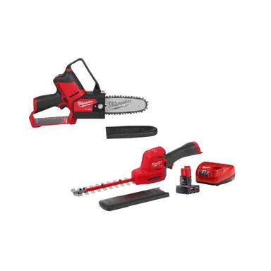 Milwaukee 2527-20-2533-21, bundle: M12 FUEL 6 in. 12V Lithium-Ion Brushless Electric Cordless Pruning Saw HATCHET w/M12 8 in. Hedge Trimmer Kit