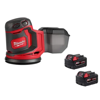 Milwaukee 2648-20-48-11-1852, bundle: M18 18V Lithium-Ion Cordless 5 in. Random Orbit Sander with (2) M18 5.0Ah Batteries