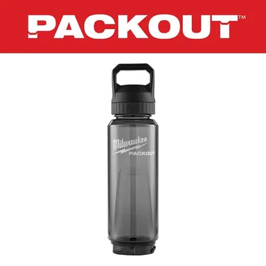 Milwaukee 48-22-8372B, accessory: PACKOUT 34 Oz. Black Plastic Bottle with Chug Lid