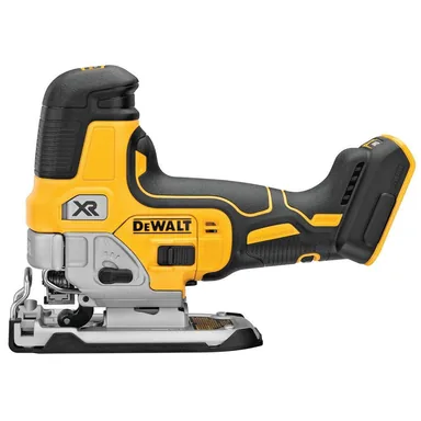 DeWalt DCS335B, bare tool: 20V MAX XR Cordless Barrel Grip Jigsaw (Tool Only) (photograph from the Home Depot listing)