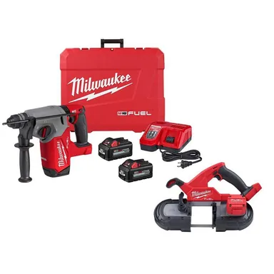 Milwaukee 2912-22-2829-20, bundle: M18 FUEL 18V Lithium-Ion Brushless 1 in. Cordless SDS-Plus Rotary Hammer Kit w/FUEL Compact Bandsaw