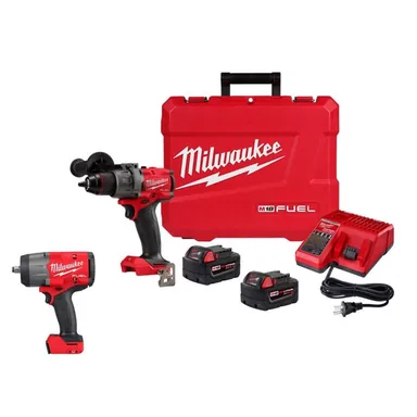 Milwaukee 2904-22-2967-20, bundle: M18 FUEL 18V Lithium-Ion Brushless Cordless 1/2 in. Hammer Drill Driver Kit with M18 FUEL High-Torque Impact Wrench