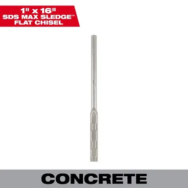 Milwaukee 48-62-4252, accessory: 1 in. x 16 in. SLEDGE SDS-MAX Flat Chisel