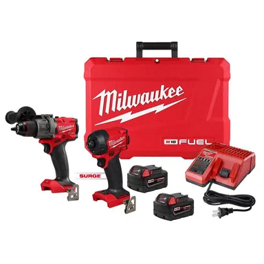 Milwaukee 3799-22, kit: M18 FUEL 18V Lithium-Ion Brushless Cordless Hammer Drill & SURGE Impact Driver Combo Kit (2-Tool) w/ (2) 5.0 Ah Battery (photograph from the Home Depot listing)