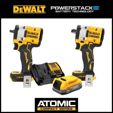 DeWalt DCF921BW923034C, bundle: 20V Cordless 1/2 in. Impact Wrench, 20V 3/8 in. Impact Wrench, and 20V POWERSTACK Battery Starter Kit