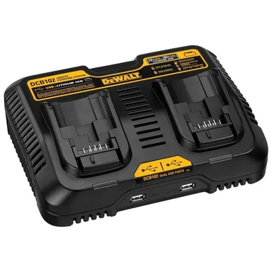 DeWalt DCB102, accessory: 12V to 20V MAX Lithium-Ion Dual Port Jobsite Charging Station with (2) USB Ports