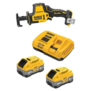 DeWalt DCS369BW2108-2C, bundle: ATOMIC 20V MAX Lithium-Ion Cordless Brushless Compact Reciprocating Saw with (2) 20V MAX XR 8.0 Ah Batteries and Charger