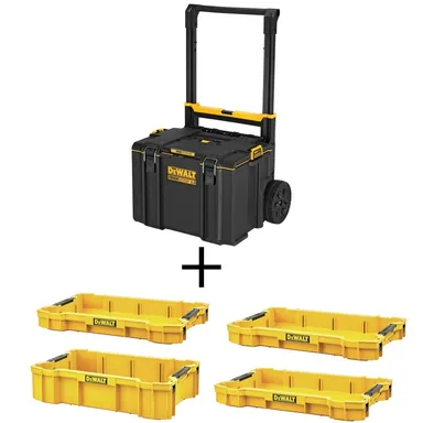 DeWalt DWST08450W10320, accessory: TOUGHSYSTEM 2.0 24 in. Mobile Tool Box, (3) TOUGHSYSTEM 2.0 Shallow Tool Trays and TOUGHSYSTEM 2.0 Deep Tool Tray