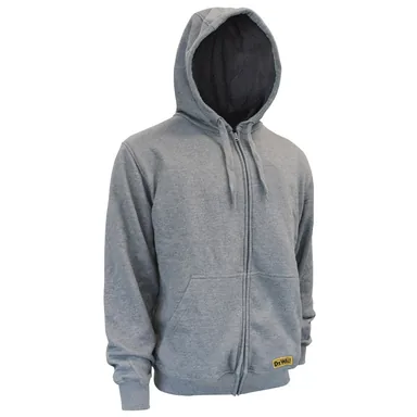 DeWalt DCHJ080B-3X, bare tool: DCHJ080B Men's 3X Heather Gray Heated French Terry Cotton Hoodie with Adapter Only