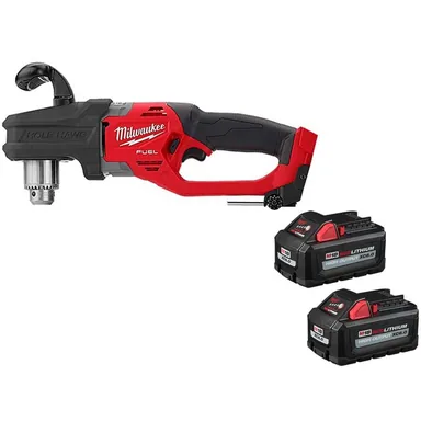 Milwaukee 2807-20-48-11-1862, bundle: M18 FUEL GEN II 18V Lith-Ion Brushless Cordless 1/2 in. Hole Hawg Right Angle Drill w/ (2) High Output 6.0 Ah Battery