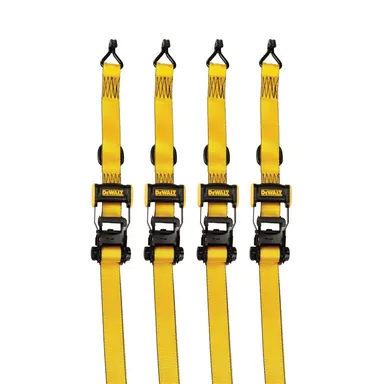 DeWalt DXBC33004, unpowered: 1.5 in. x 16 ft. Ratchet Tie Down Straps 3300 lbs. Break Strength (4-Pack)