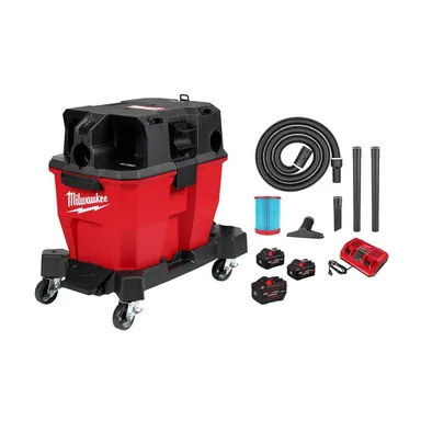 Milwaukee 0920-22HD-48-11-1813, bundle: M18 FUEL 9 Gal. Cordless DUAL-BATTERY Wet/Dry Shop Vacuum Kit with M18 FORGE HD 12.0Ah Battery
