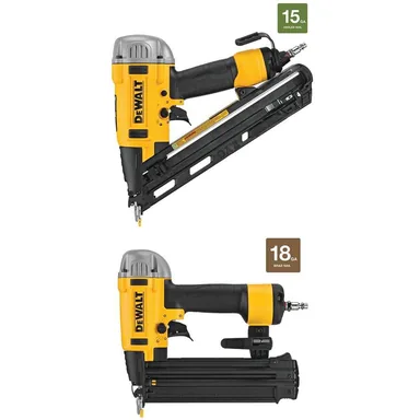 DeWalt DWFP72155W12233, bundle: Pneumatic 15-Gauge DA Nailer and Pneumatic 18-Gauge Brad Nailer