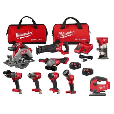 Milwaukee 3697-27-2737-20-2723-20, bundle: M18 FUEL 18V Lithium-Ion Brushless Cordless Combo Kit with Jig Saw & Router