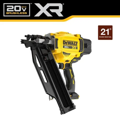 DeWalt DCN920B, bare tool: 20-Volt 21° Cordless Framing Nailer (Tool-Only) (photograph from the Home Depot listing)