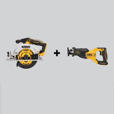 DeWalt DCS565BWDCS382B, bundle: 20V MAX Cordless Brushless 6-1/2 in. Circular Saw and 20V MAX XR Cordless Brushless Reciprocating Saw (Tools-Only)