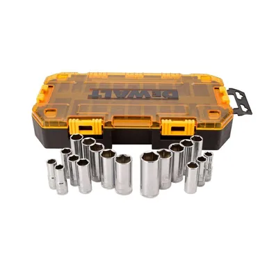DeWalt DWMT73812, accessory: 3/8 in. Drive Deep Combination Socket Set with Case (20-Piece)