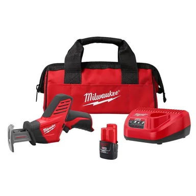 Milwaukee 2420-21, kit: M12 12V Lithium-Ion HACKZALL Cordless Reciprocating Saw Kit with One 1.5Ah Battery, Charger and Tool Bag