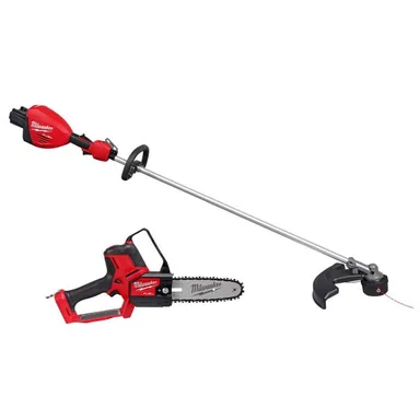 Milwaukee 3006-20-3004-20, bundle: M18 FUEL 18V Brushless Cordless 17 in. Dual Battery Straight Shaft String Trimmer w/8 in. Hatchet Pruning Saw (2-Tool)