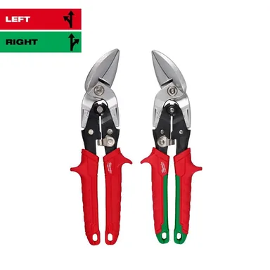 Milwaukee 48-22-4553, unpowered: Left and Right Offset Aviation Snips (2-Pack)