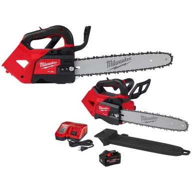 Milwaukee 2826-20T-2826-21T, bundle: M18 FUEL 14 in. Top Handle 18V Lithium-Ion Brushless Cordless Battery Chainsaw Kit w/8.0 Ah Battery & Charger (2-Tool)