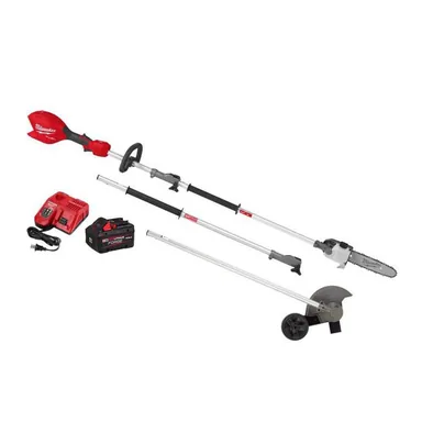Milwaukee 3016-21PS-49-16-2718, bundle: M18 FUEL 18V 10 in. Brushless Cordless Battery Powered QUIK-LOK Pole Saw 8.0 Ah FORGE Kit w/ Edger Attachment
