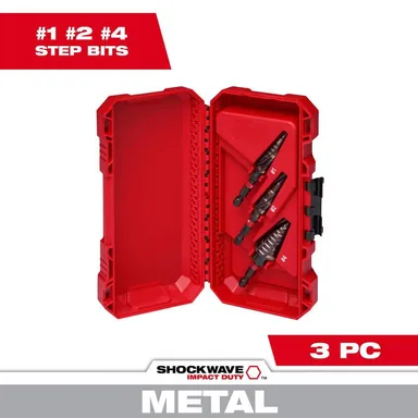 Milwaukee 48-89-9254, accessory: SHOCKWAVE Impact Duty Titanium Step Bit Kit (3-Piece)