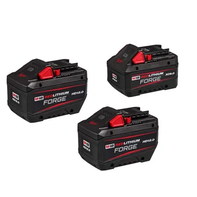 Milwaukee 48-11-1813-48-11-1813-48-11-1881, bundle: M18 18V Lithium-Ion REDLITHIUM FORGE HD 12.0 Ah Battery Pack (2-Pack) w/ (1) 8.0 Ah Battery