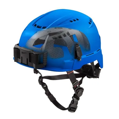 Milwaukee 48-73-1354, accessory: BOLT Blue Type 2 Class C Vented Safety Helmet with IMPACT-ARMOR Liner (photograph from the Home Depot listing)