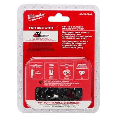 Milwaukee 49-16-2744, accessory: 14 in. Top Handle Chainsaw Chain with 59-Drive Links (photograph from the Home Depot listing)