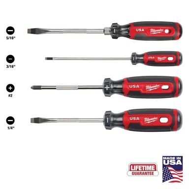 Milwaukee MT200-4, unpowered: Multi-Bit Screwdriver Set with Cushion Grip (4-Piece)