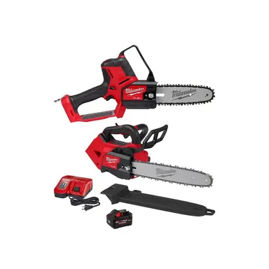 Milwaukee 3004-20-2826-21T, bundle: M18 FUEL 18V Lithium-Ion Brushless Battery 8 in. HATCHET Mini Pruning Saw w/ M18 FUEL 14 in. Top Handle Chainsaw Kit