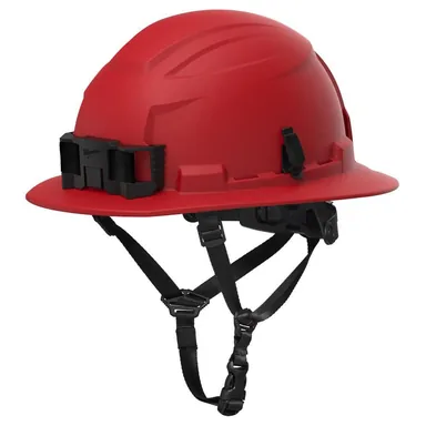 Milwaukee 48-73-1659, accessory: BOLT Red Type 2 Class E Full Brim Non-Vented Safety Helmet (photograph from the Home Depot listing)