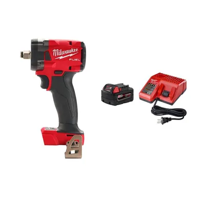 Milwaukee 2855-20-48-59-1850, bundle: M18 FUEL GEN-3 18V Lithium-Ion Brushless Cordless 1/2 in. Compact Impact Wrench w/ Friction Ring w/ 5.0Ah Battery