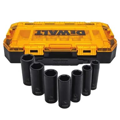DeWalt DWMT74736, accessory: 1/2 in. Drive SAE Deep Impact Socket Set (7-Piece)