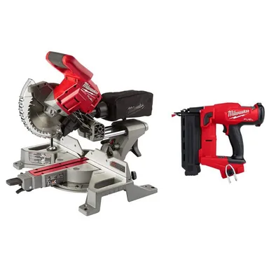 Milwaukee 2733-20-2746-20, bundle: M18 FUEL 18V Lithium-Ion Brushless 7-1/4 in. Cordless Dual Bevel Sliding Compound Miter Saw w/18-Gauge Brad Nailer