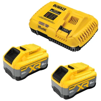 DeWalt DCB2108-2C, accessory: 20V MAX XR Lithium-Ion Battery and Charger Kit with (2) Powerpack 8.0 Ah Batteries and Charger