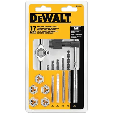 DeWalt DWA1451, accessory: Fractional Tap and Die Set (17-Piece)