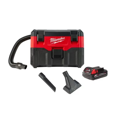 Milwaukee 0880-20-48-11-1820, bundle: M18 18-Volt 2 Gal. Lithium-Ion Cordless Wet/Dry Vacuum with M18 18-Volt 2.0 Ah Lithium-Ion Compact Battery
