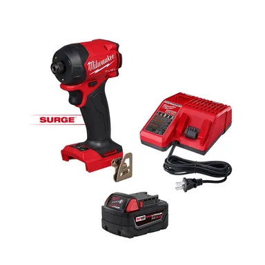 Milwaukee 2761-21XC, kit: M18 FUEL SURGE 18V Lithium-Ion Brushless Cordless 1/4 in. Hex Impact Driver Kit with (1) 5.0 Ah Battery and Charger