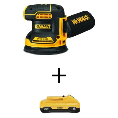 DeWalt DCW210BW240, bundle: 20V MAX XR Cordless Brushless 5 in. Random Orbital Sander with 20V 4.0Ah Compact Lithium-Ion Battery Pack