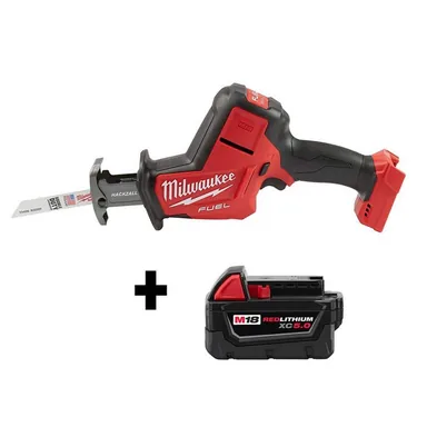 Milwaukee 2719-20-48-11-1850, bundle: M18 FUEL 18V Lithium-Ion Brushless Cordless HACKZALL Reciprocating Saw W/ M18 5.0 Ah Battery