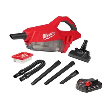 Milwaukee 0892-20-48-11-1820, bundle: M18 18-Volt Lithium-Ion Brushless Bagless Cordless HEPA Handheld Vacuum with M18 2.0Ah Compact Battery